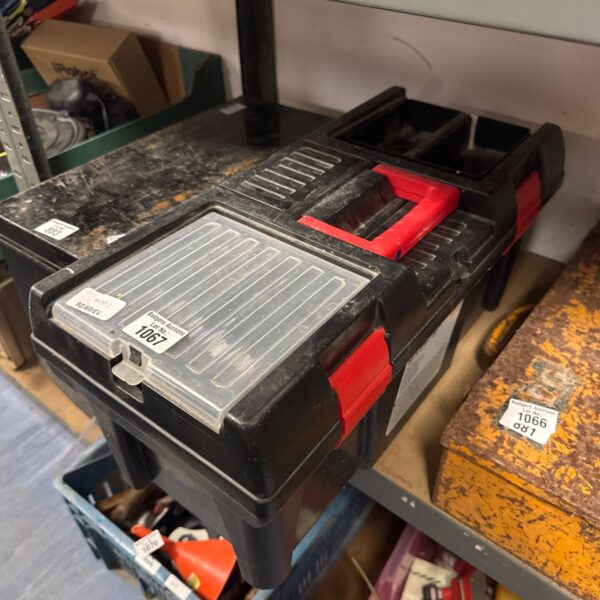 Empty 52.5cm plastic toolbox for tool storage and organisation.