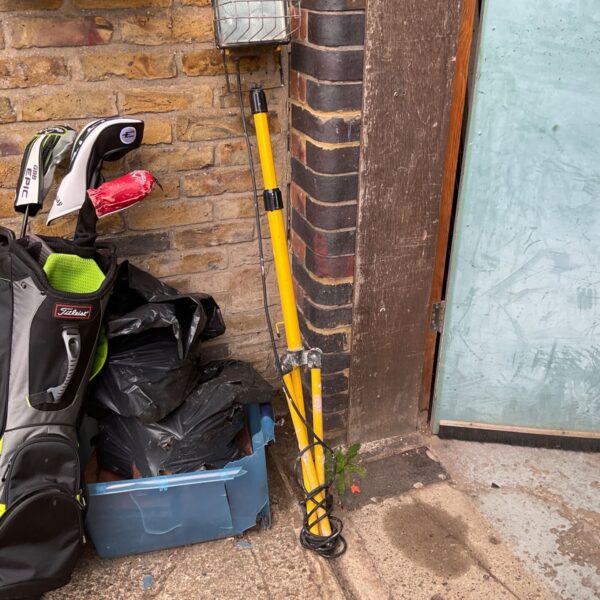 Portable site light with adjustable stand, no bulb included.
