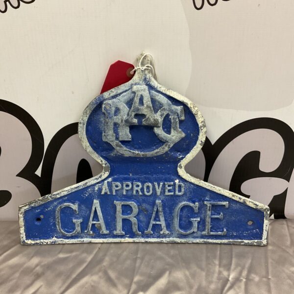 Vintage RAC garage approved cast aluminium plaque for collectors.