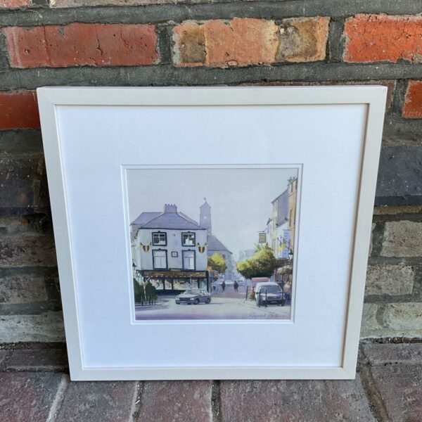 Original Raymond Osborn watercolour painting of an English town high street.