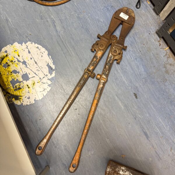 Vintage Record bolt cutters, a heavy-duty metalworking tool.