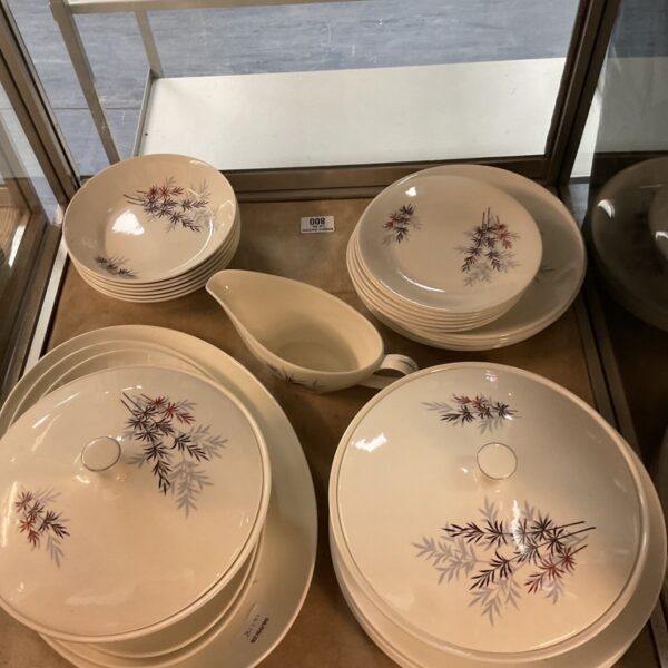 Vintage Ridgeway Staffordshire dinner service with leafy way pattern.