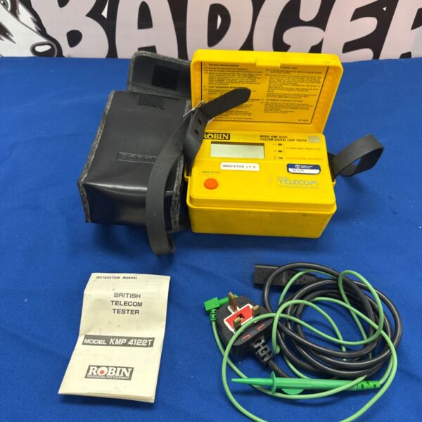 Robin KMP 4122 telecom loop tester with probes, vintage testing equipment.