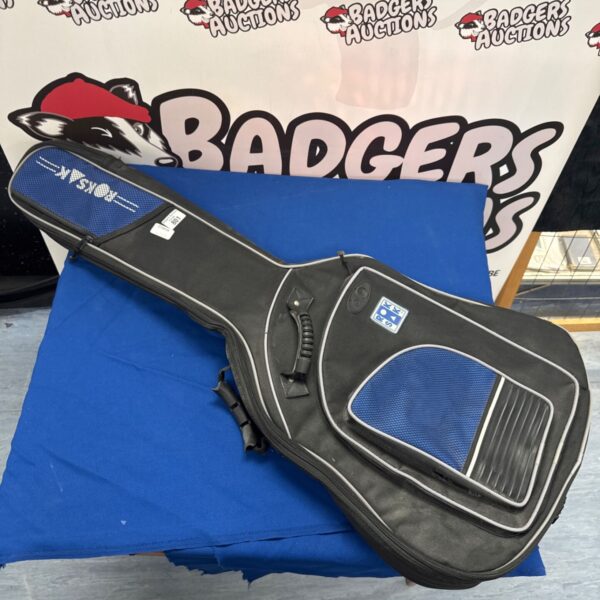 Black Roksak guitar case with carry handle.