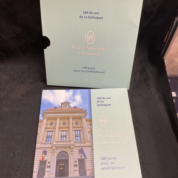 Romania Banca Nationala 140 years album cover presentation.