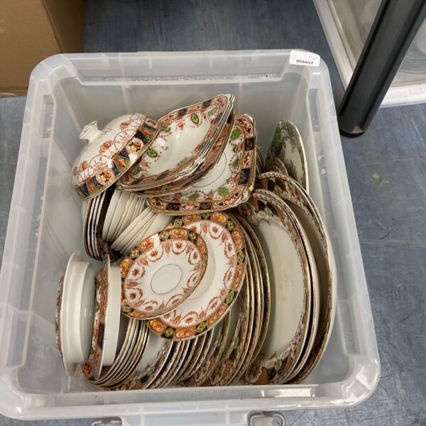Royal Albert China plates and saucers in Old Country Roses pattern.