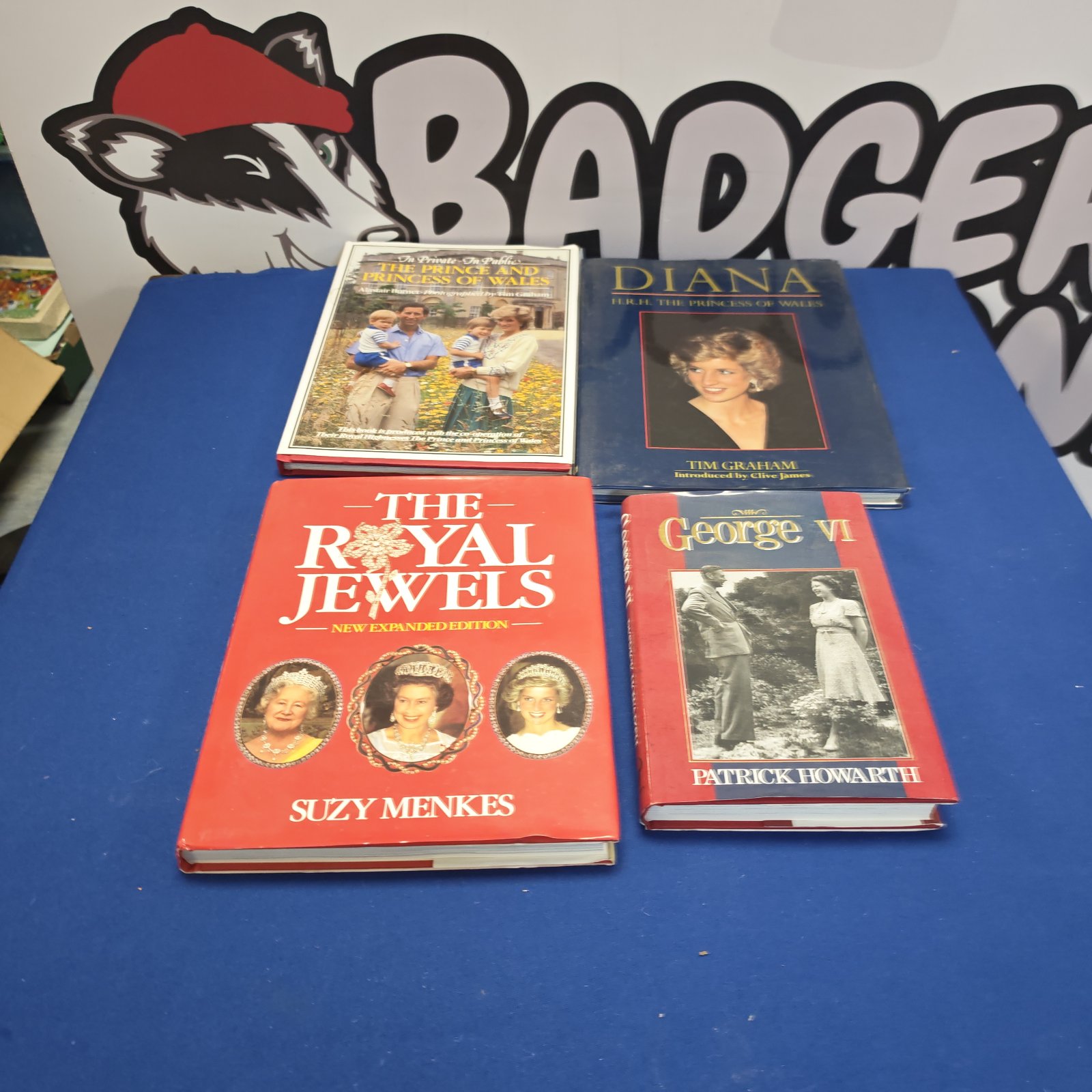 Collection of four hardback royal family books, including royal jewels.