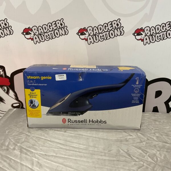 Russell Hobbs Steam Genie handheld steamer in original packaging.