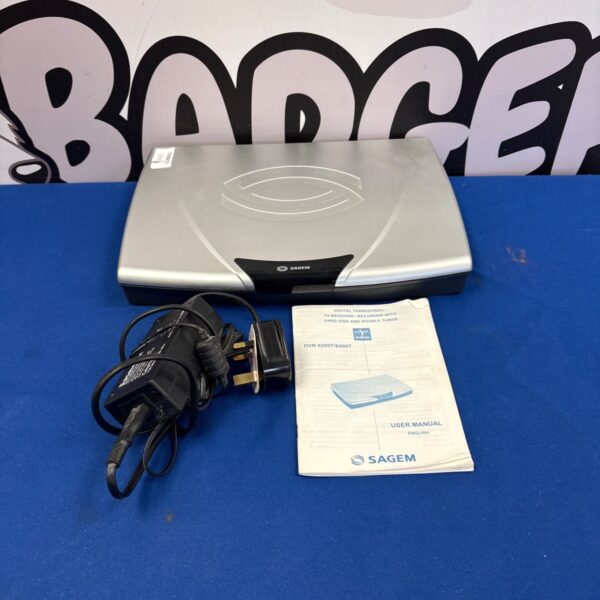 Sagem digital terrestrial receiver with manual and charger.