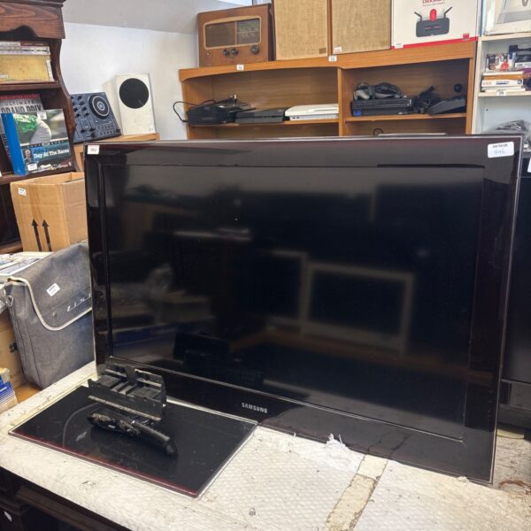 Front view of a used Samsung 40 inch flat screen television.