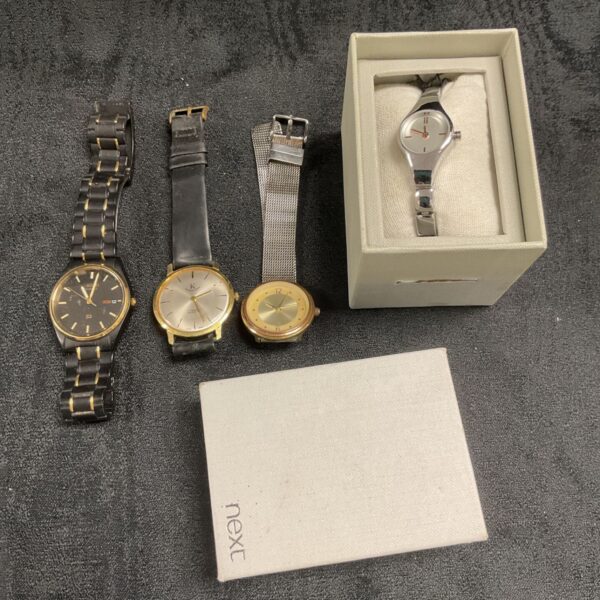 Lot of four vintage quartz wristwatches including Seiko and Next.
