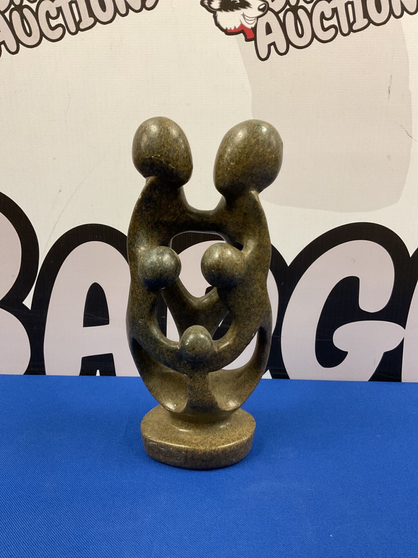 046 Hand carved shona stone sculpture depicting an abstract family group