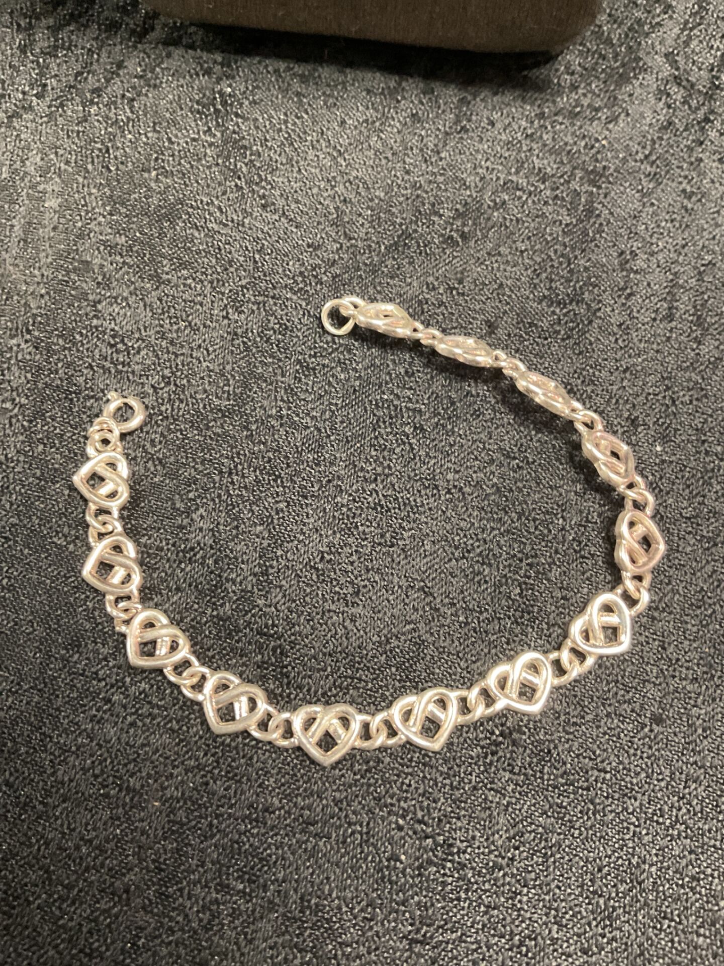 925 silver heart link bracelet 10.63g