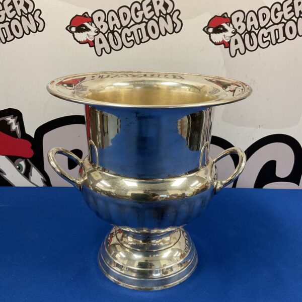 Vintage silver plated twin handled urn for champagne or ice.