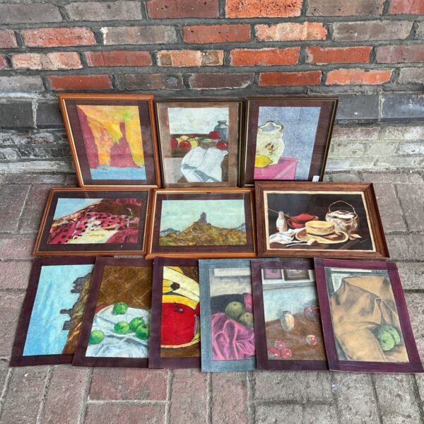Collection of vintage still life paintings signed Slater.