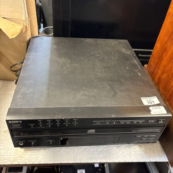 Vintage Sony CDP-C325M compact disc player, black finish.