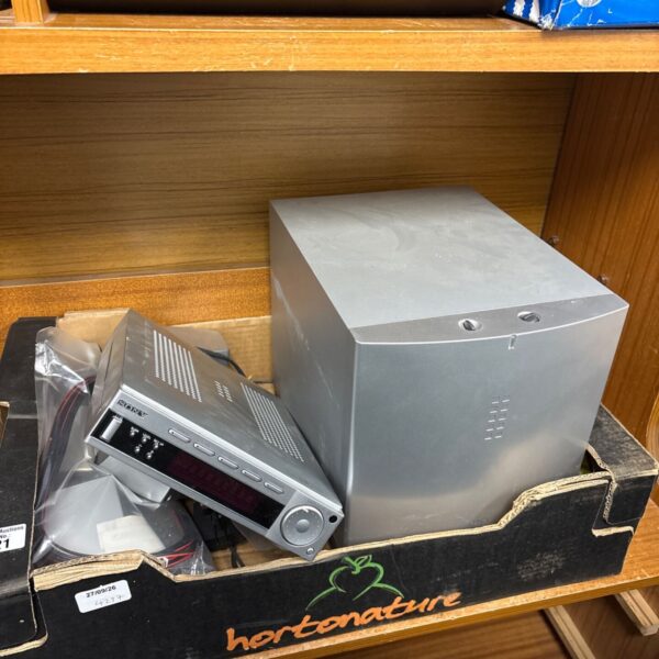 Sony SA-WMS215 subwoofer and TA-VE215 amplifier system for home audio.