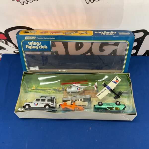 Vintage St Michael Wings Flying Club diecast model aircraft in box.