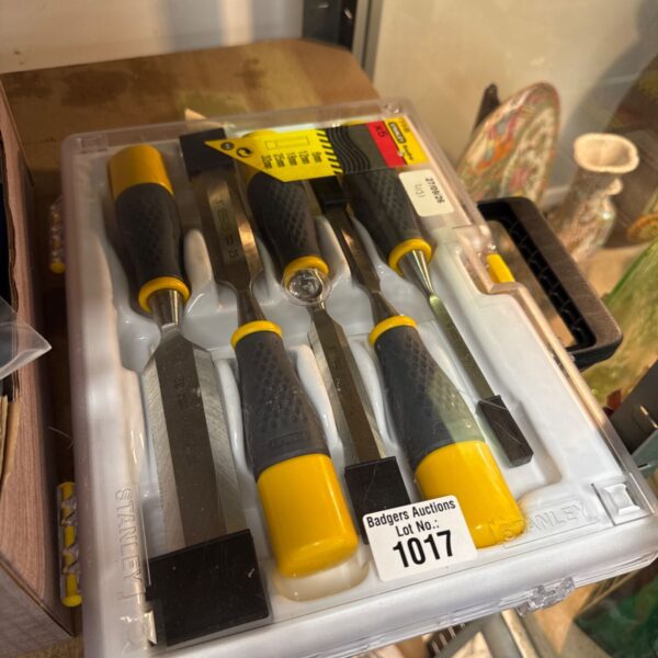 New Stanley wood chisel set in original packaging.