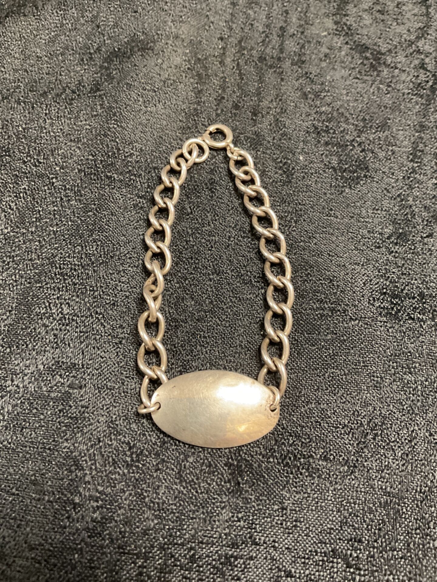 898 Hallmarked Sterling Silver ID Bracelet 15.09g