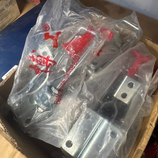 Metal strap tensioner clamp GH40341 for securing straps.