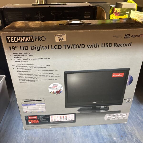 Technika Pro 19 inch HD LCD TV with USB recording feature.