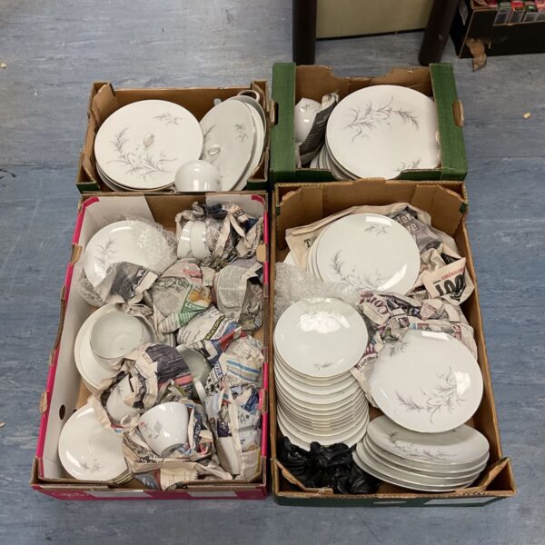 Large Thomas Germany dinner service with floral pattern on white porcelain.