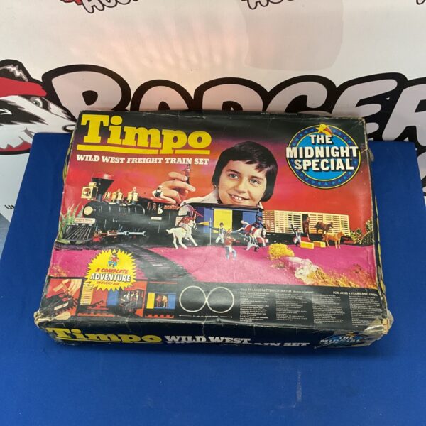 Vintage Tiempo Wild West Freight Train Set in box.