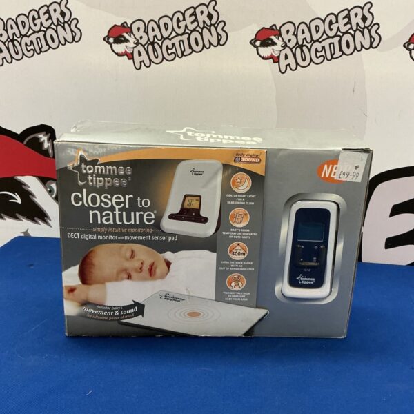 Tommee Tippee digital baby monitor with movement sensor pad displayed.