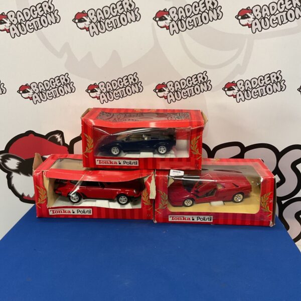 Tonka Polistil diecast model cars, including Lamborghini and Porsche.