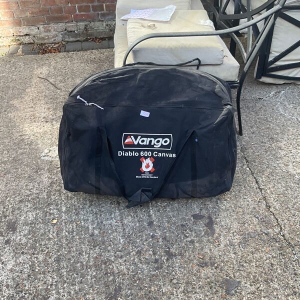 Vango Diablo 600 tent bag, showing wear and tear.