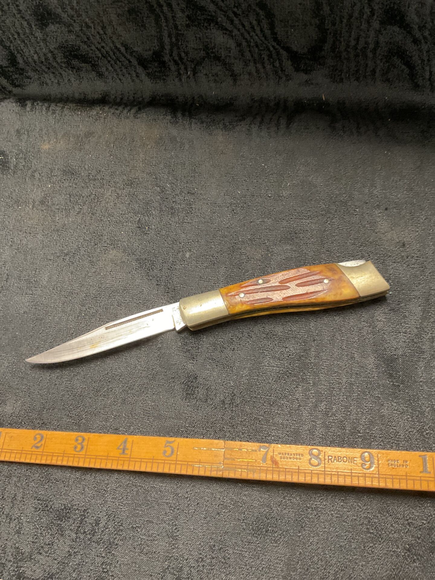 962 Vintage Burton McCall Folding Horn Handle Hunting Knife