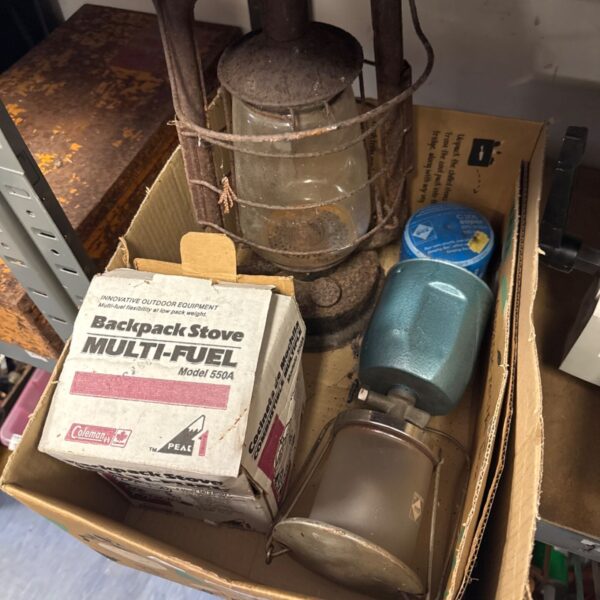 Vintage Coleman 200A camping lantern with original box.