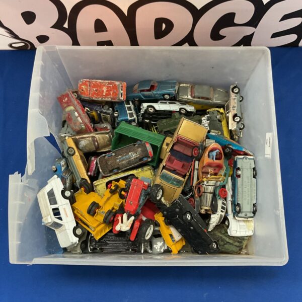 Mixed lot of vintage diecast toy cars including Corgi and Dinky.