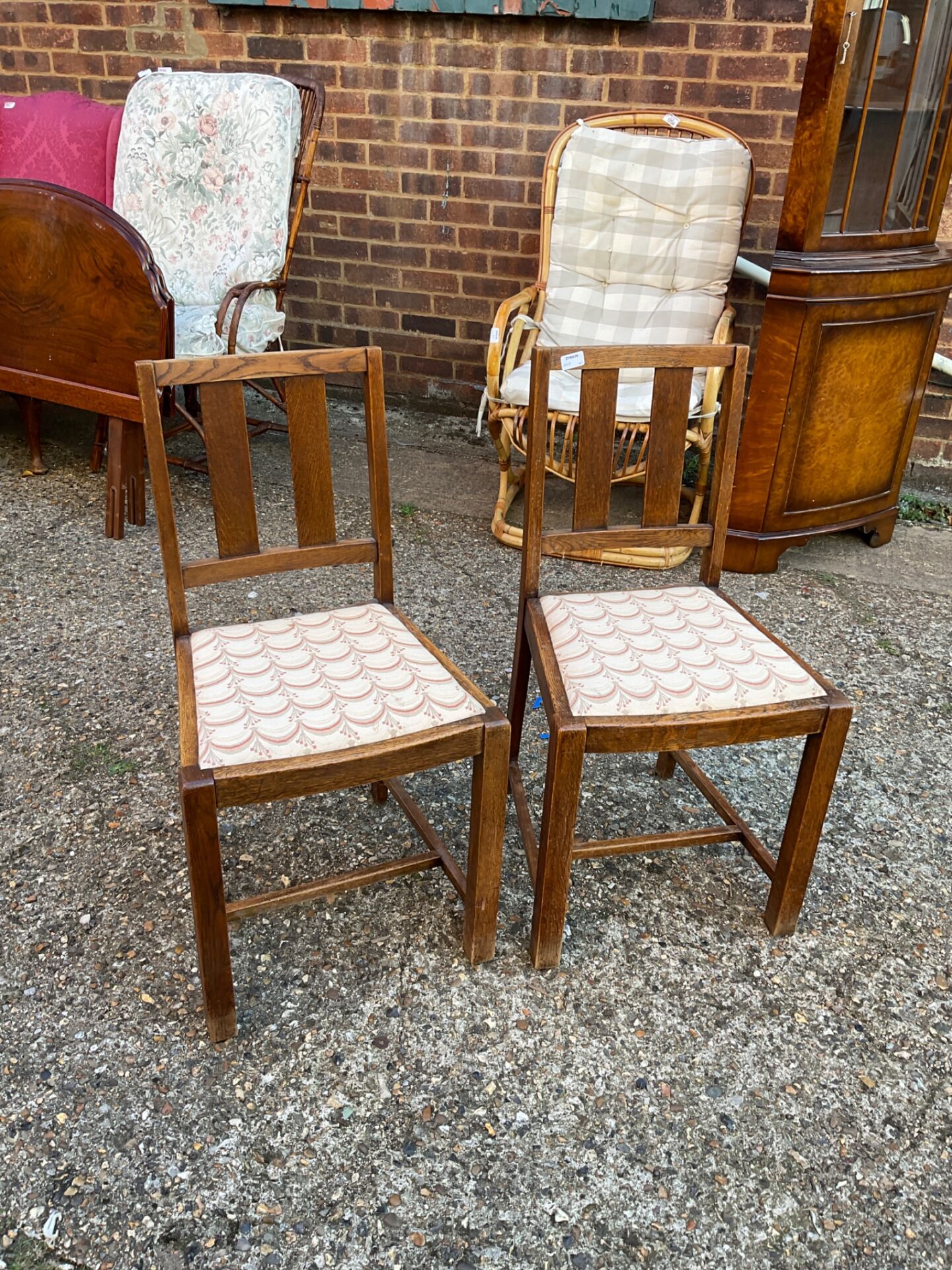 1367 Two vintage dining chairs