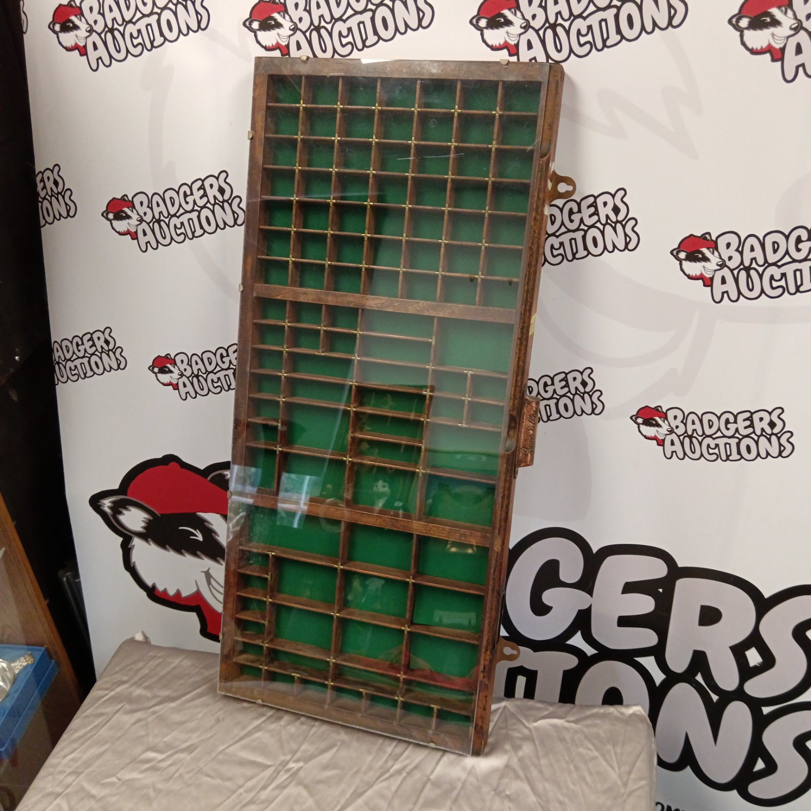 Vintage Joyce & Co printers block tray for letterpress printing.