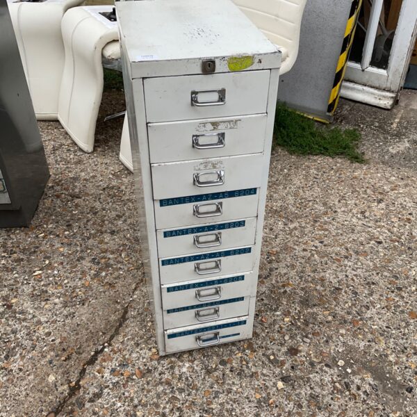 Vintage metal filing cabinet with nine drawers, model A5-2603.