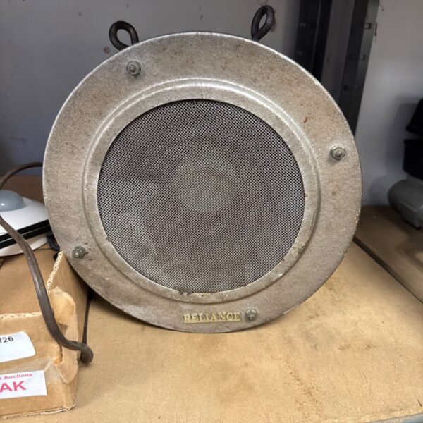 Vintage Reliance PA29/B metal cased loudspeaker, retro audio.