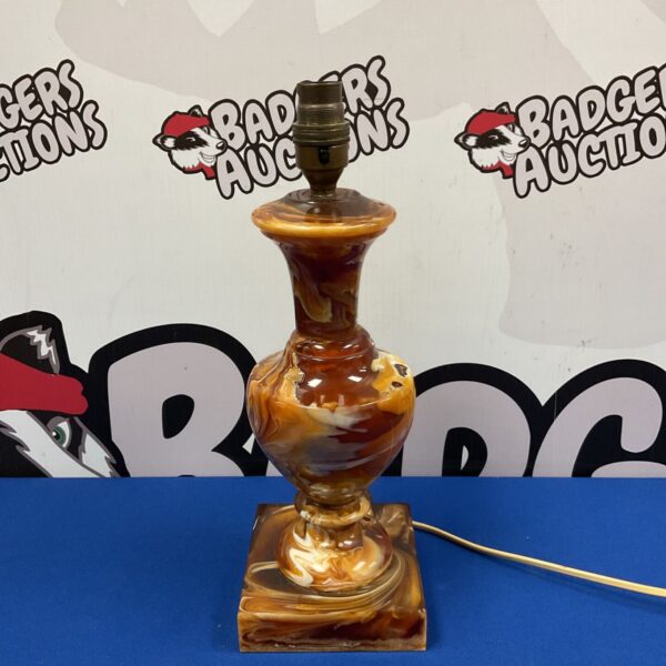 Vintage resin table lamp with marble effect urn base.