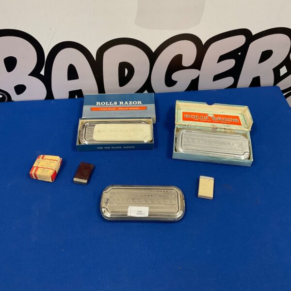 Vintage Rolls razor blades in original packaging, collectible shaving item.