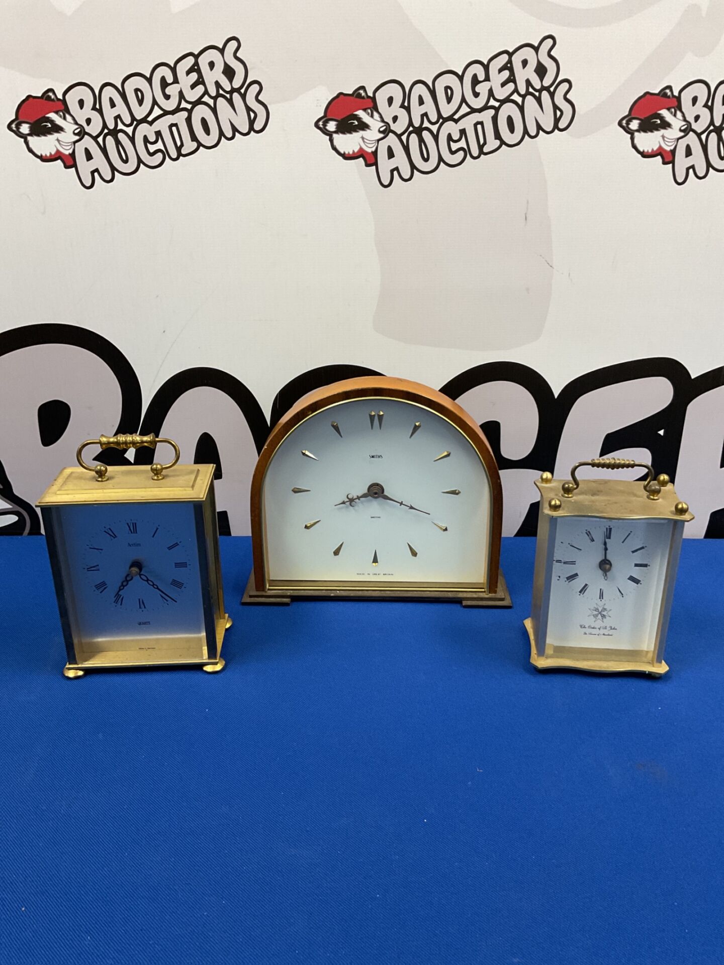 080 Vintage smiths sectric mantle clock with acctim & order of st john carriage clocks