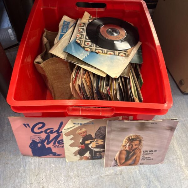 Lot of vintage vinyl records including Blondie and Kim Wilde.