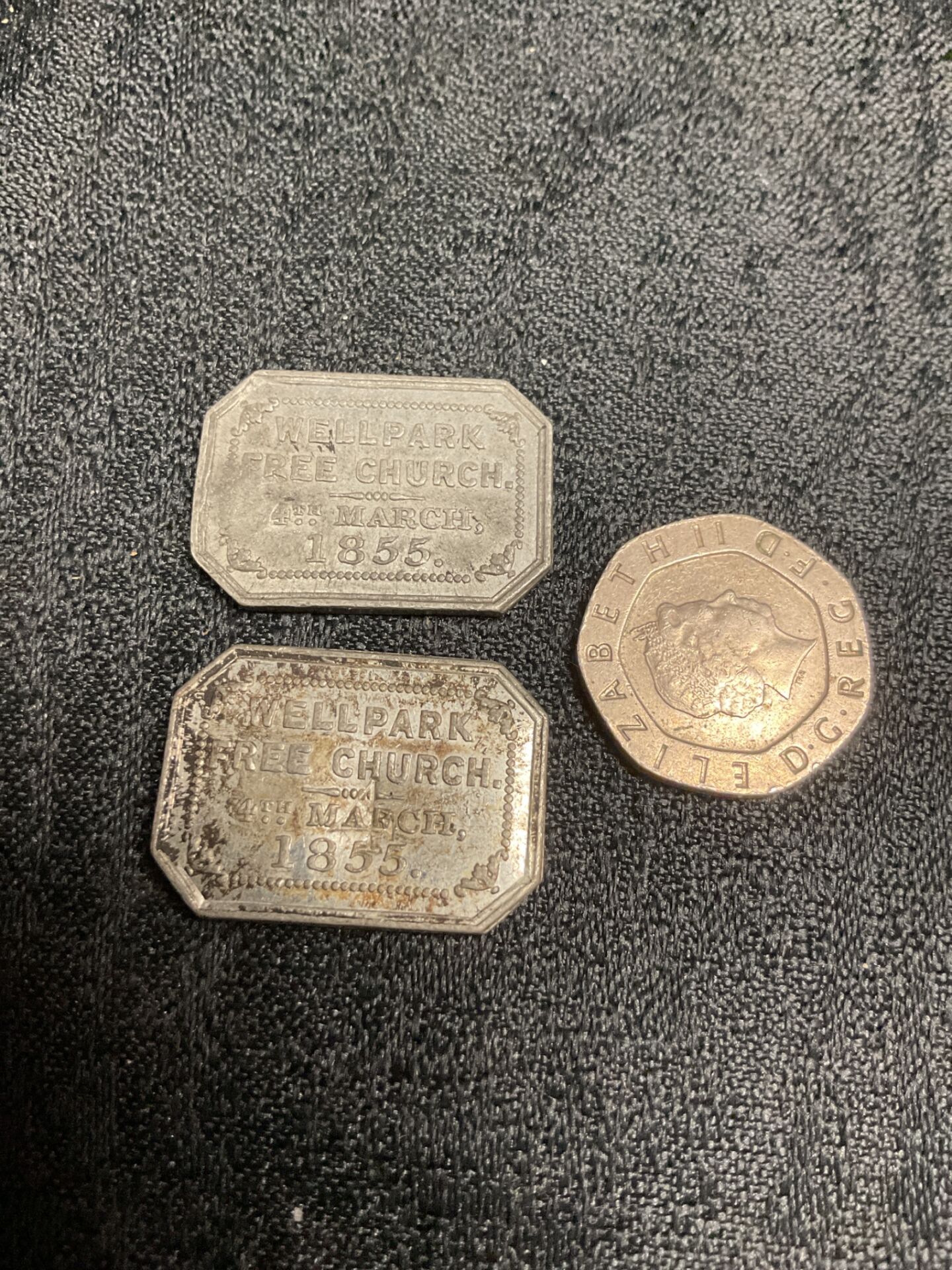 902 Two Wellpark Free Church 4th March 1855 Church Tokens