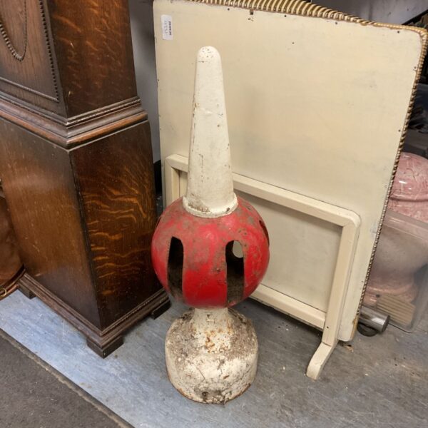 Vintage cast iron train station signal finial from Wendover railway.