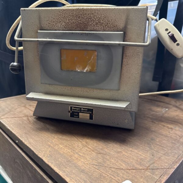 Vintage Wenger jewellery enamelling machine with adjustable arm.