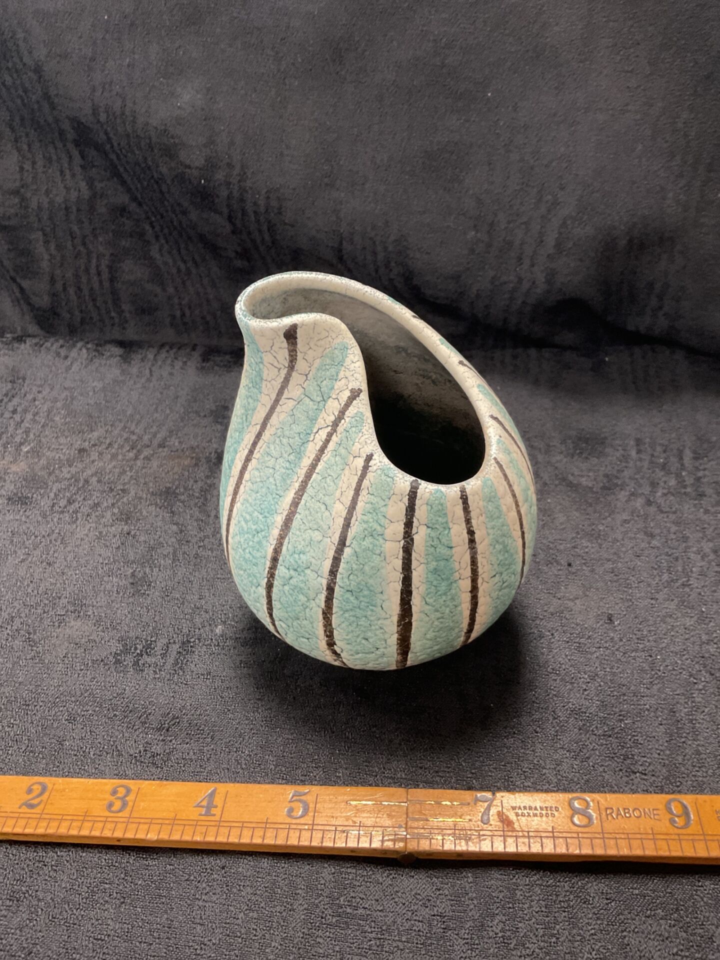 988 Unusual Mid Century West German Crackle Glaze Vase