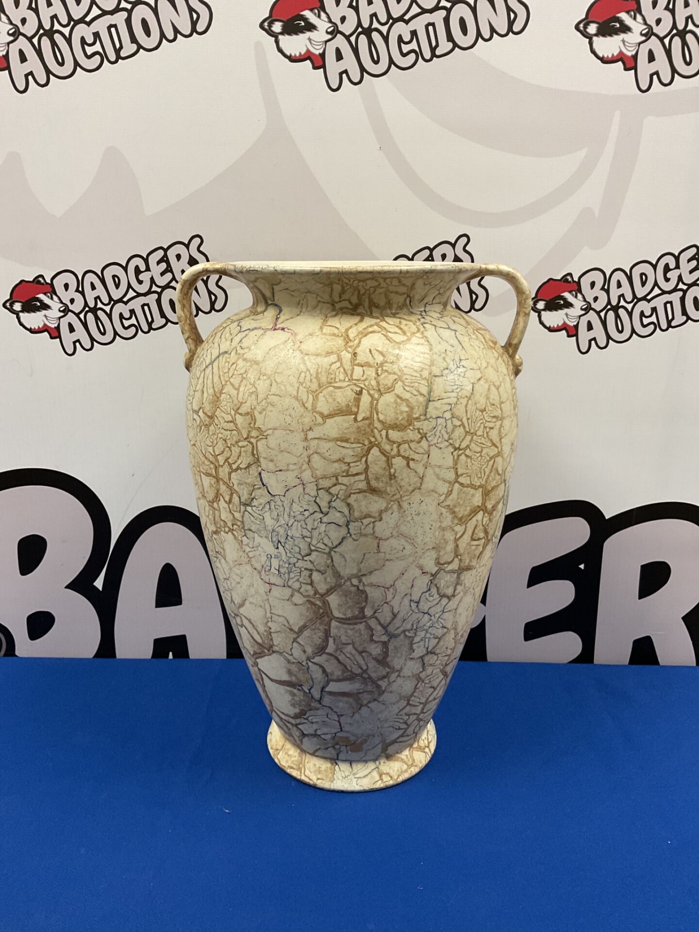 008 Large 15” mid century west german scheurich twin handled vase