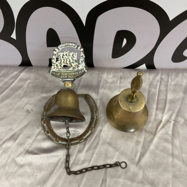 Vintage brass Widdecombe Uncle Tom Cobleigh bell with chain.