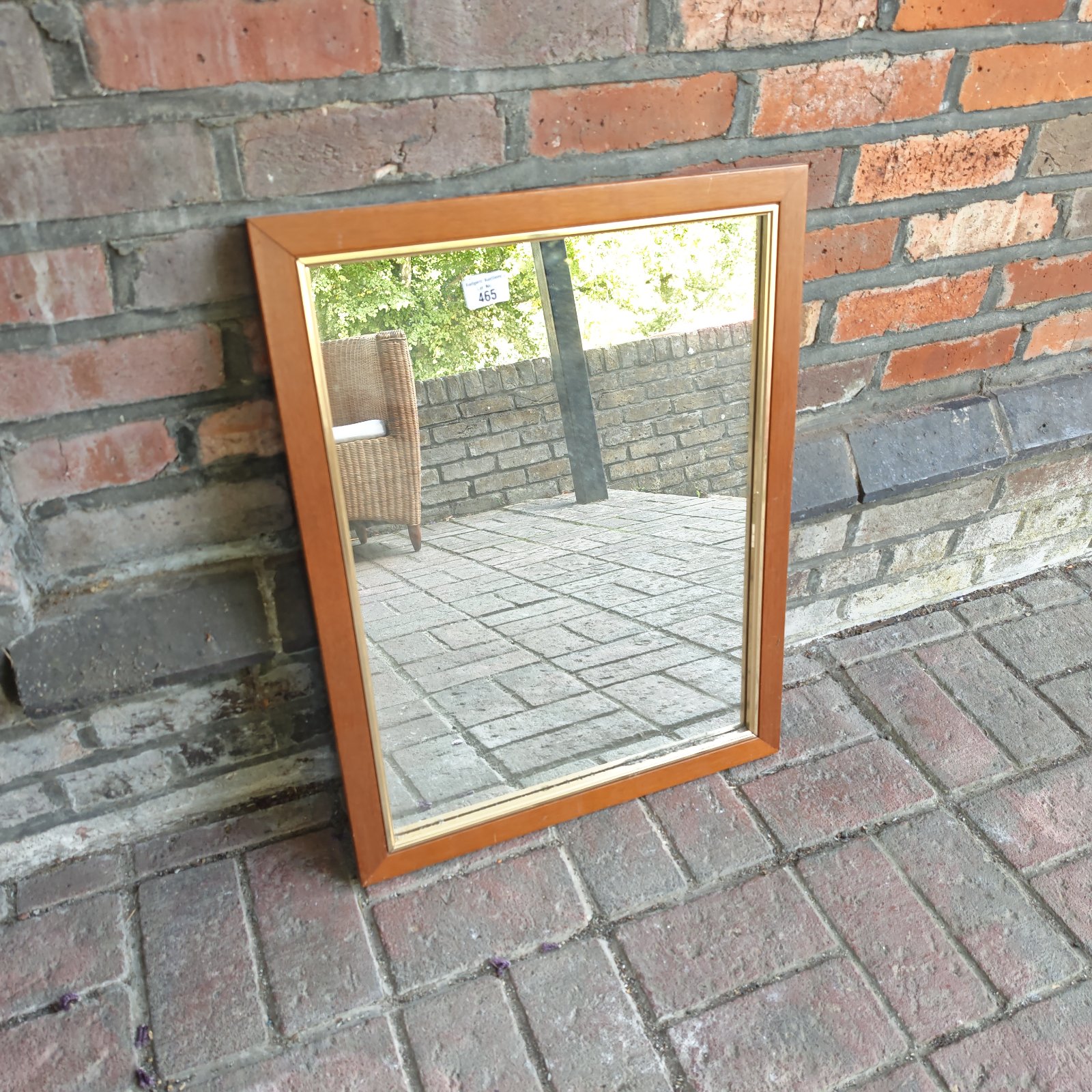 Vintage wood framed mirror for home decor.