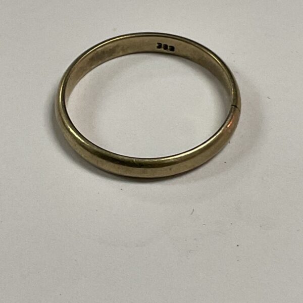 Plain 8ct gold band ring with polished rounded profile on white background